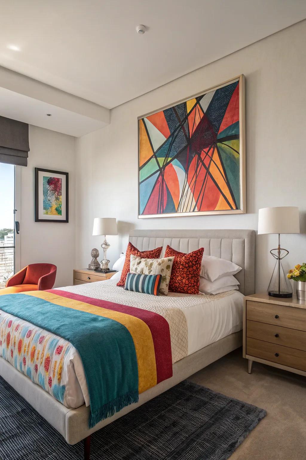 A visually impressive piece of artwork has the potential to completely transform the space above your bed.