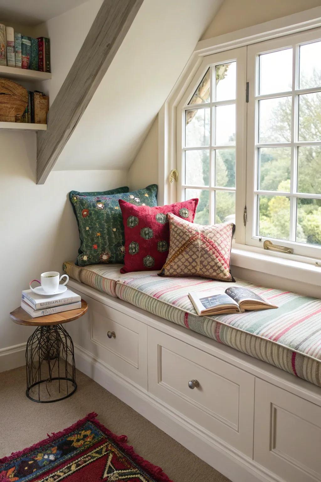 A cozy seating nook is the ultimate spot for unwinding with a great book.