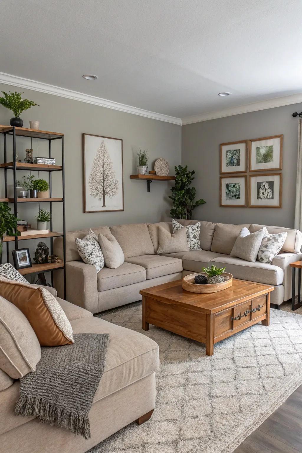A tranquil living space that celebrates a neutral palette with refined accents.