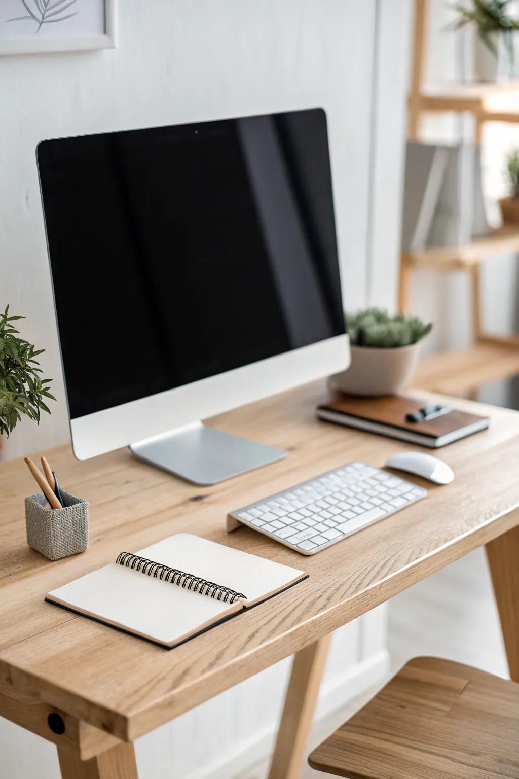 A minimalist desk setup that promotes focus and clarity.