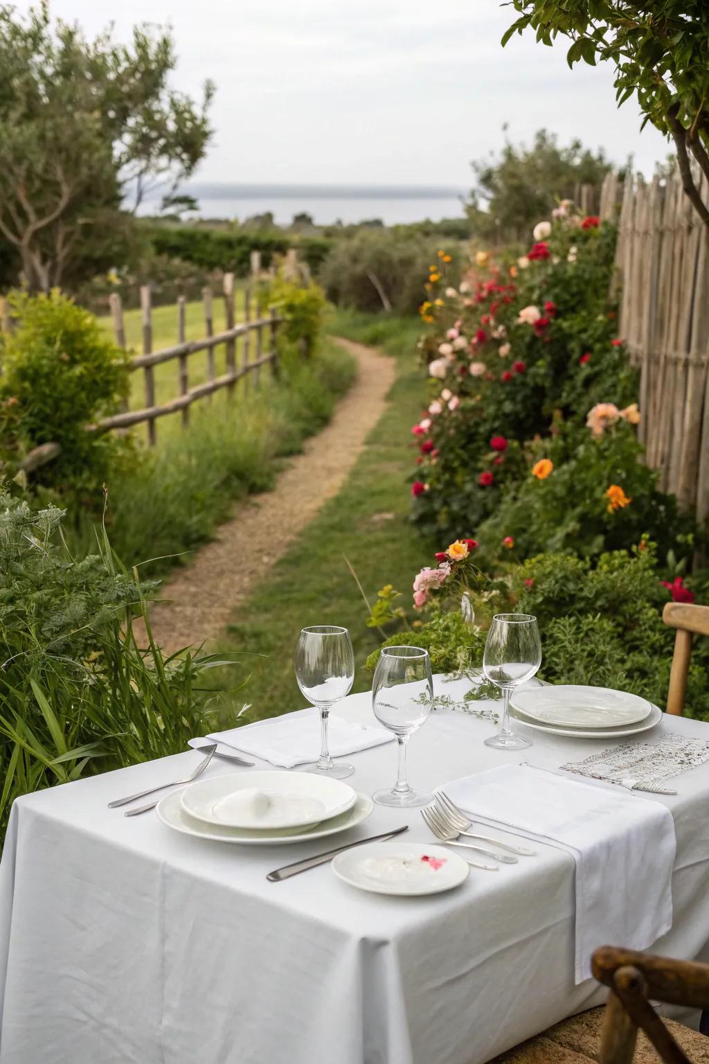 A timeless chalky table arrangement radiating classic gracefulness.
