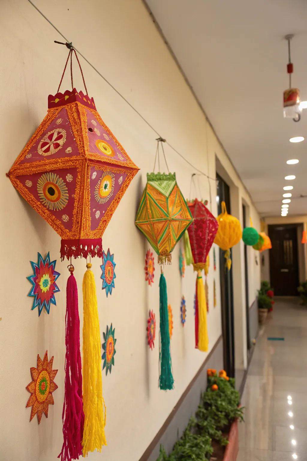 DIY wall decor brings a personal element to your Diwali decorations.