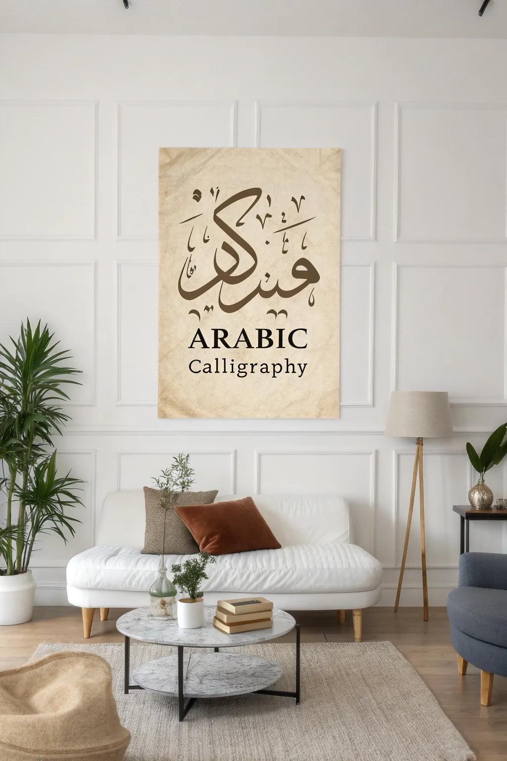 Arabic calligraphy painting offers a subtle yet meaningful addition to any setting.