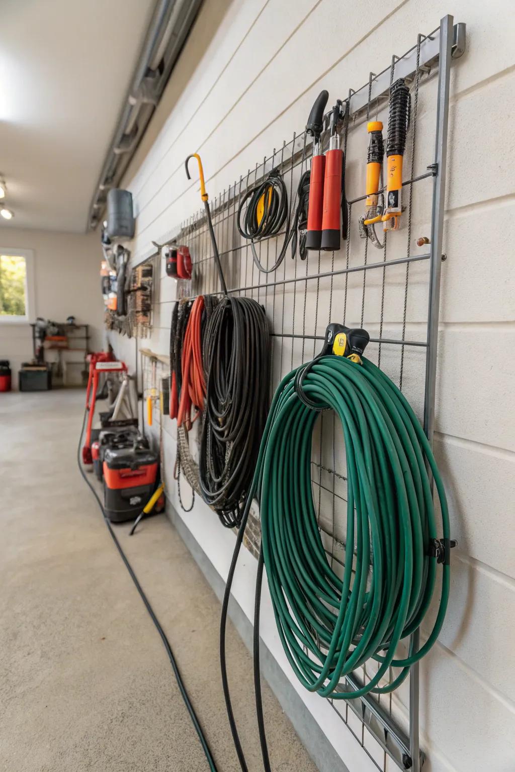 Employ wall-mounted racks for an organized and easy-to-reach lead storage solution.