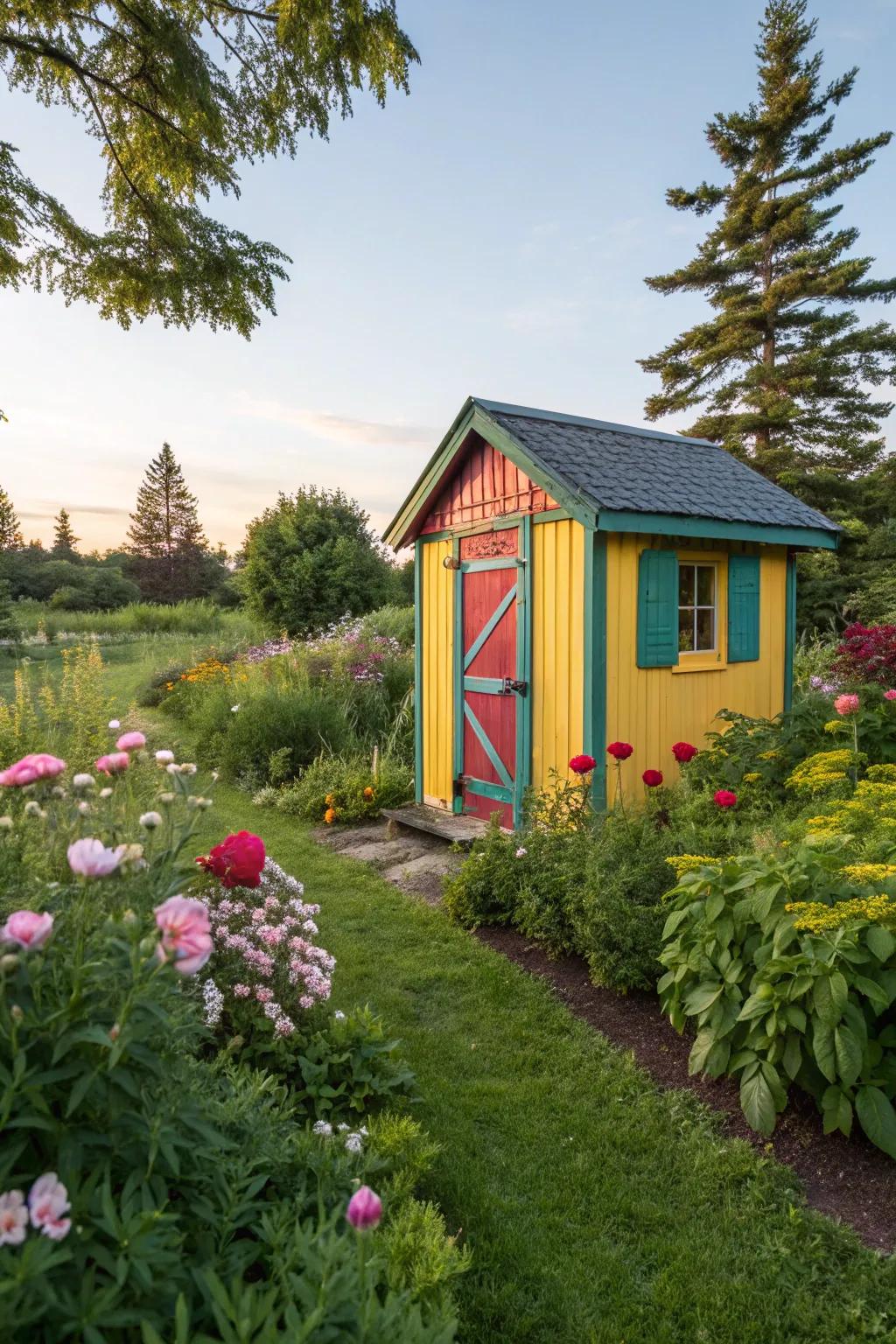 A bright, new paint job can breathe new life into any garden shed.