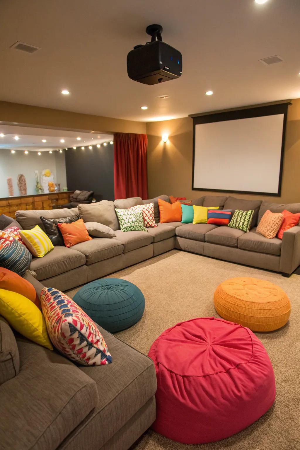 Comfortable seating arrangements encouraging relaxation and togetherness.