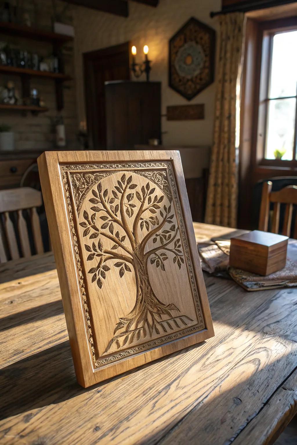 An inscribed timber family keepsake is always a timeless gift.