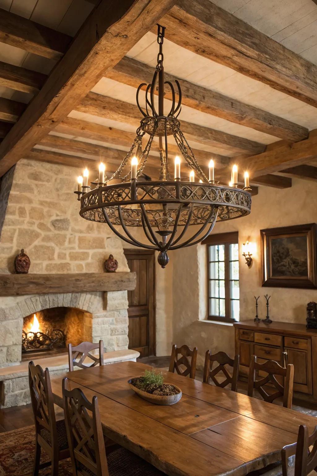 A country-style luminaire enhances every country home space.