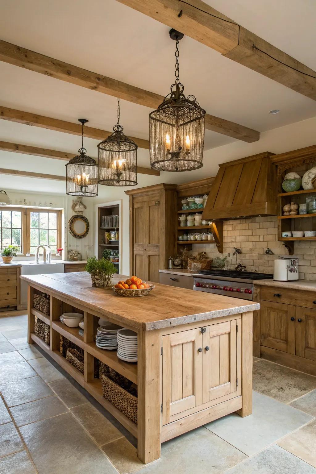 A farmhouse kitchen that welcomes friendship and comfort.