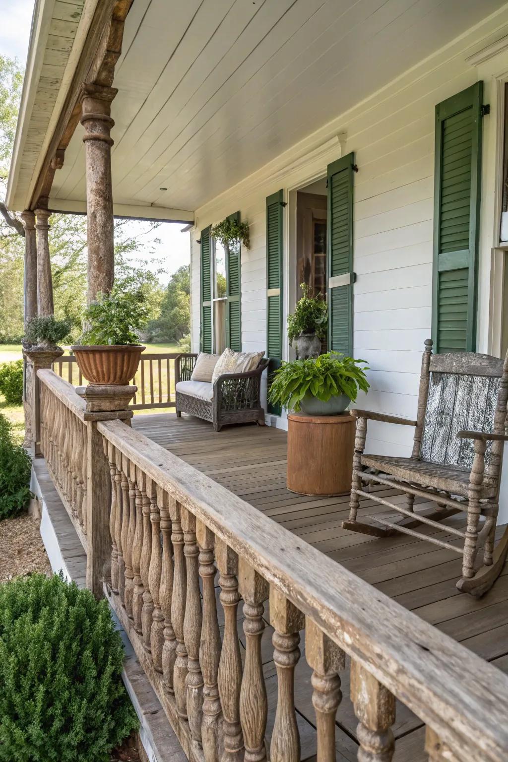 A classic choice: Timeless wooden spindle railing.
