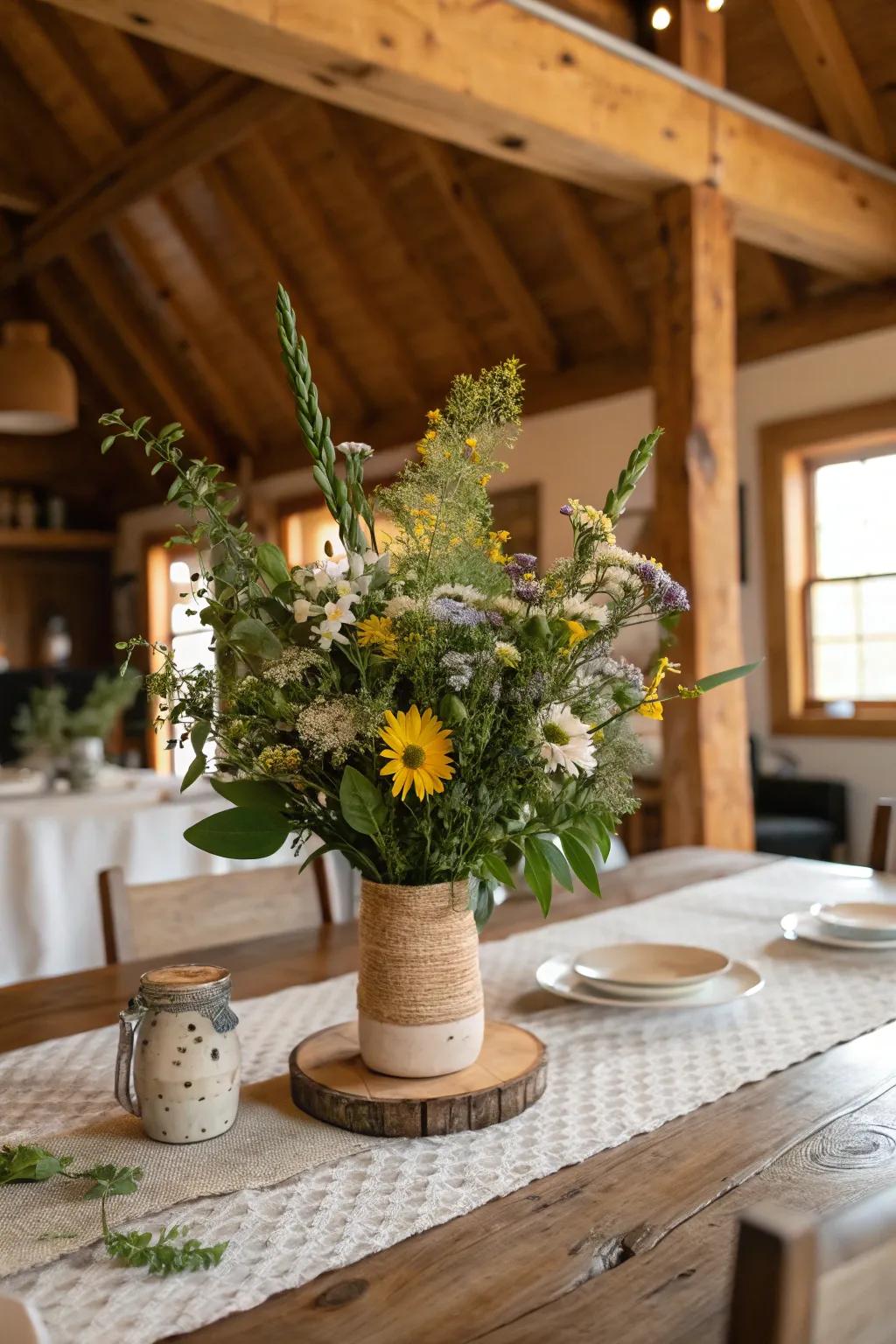 Natural aspects breathe life into any country table setting.