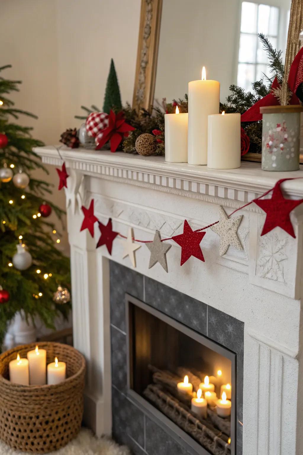 Felt star garlands bring a festive radiance to your home during the holidays.