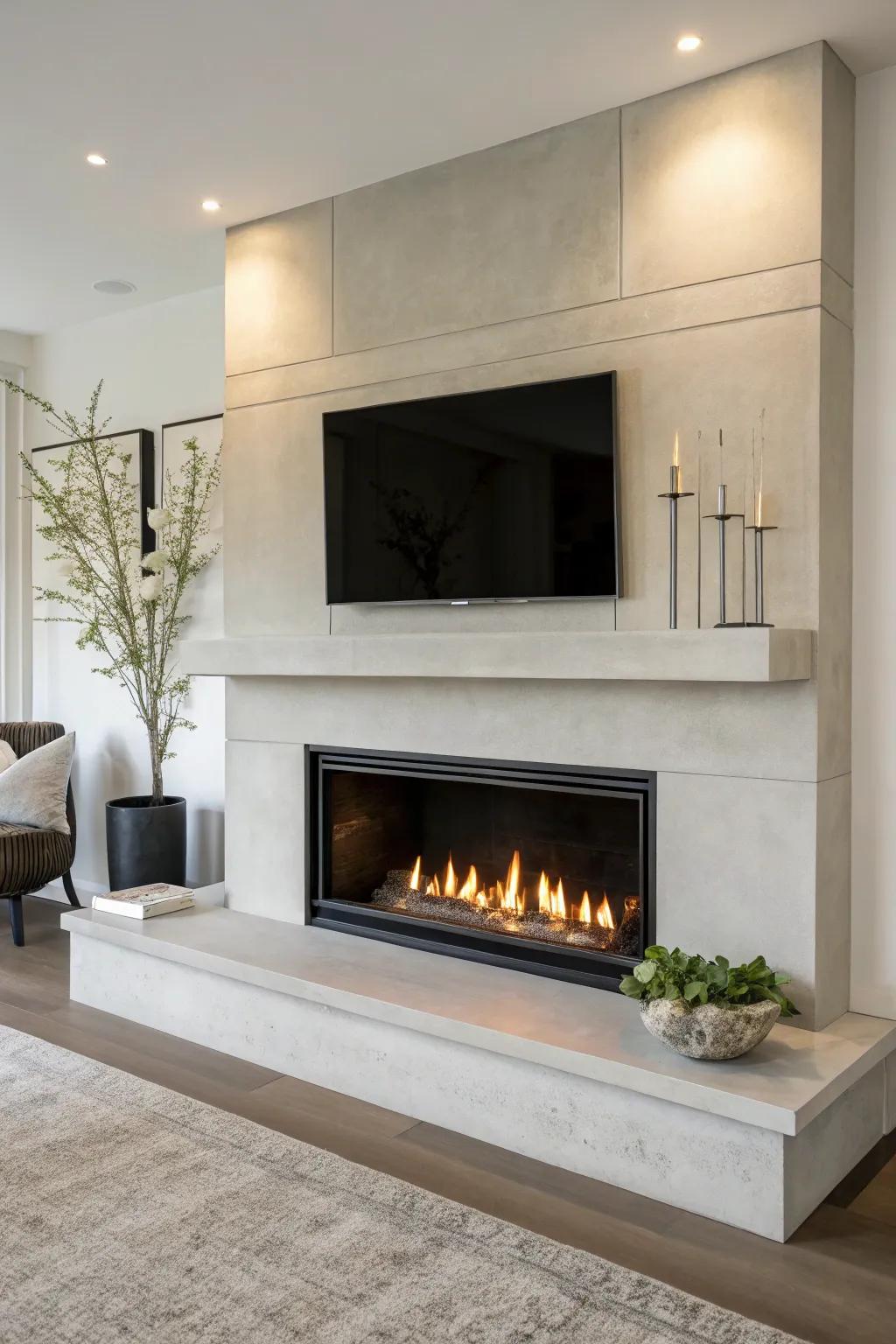 Embrace simplicity with a flush-wall fireplace design.