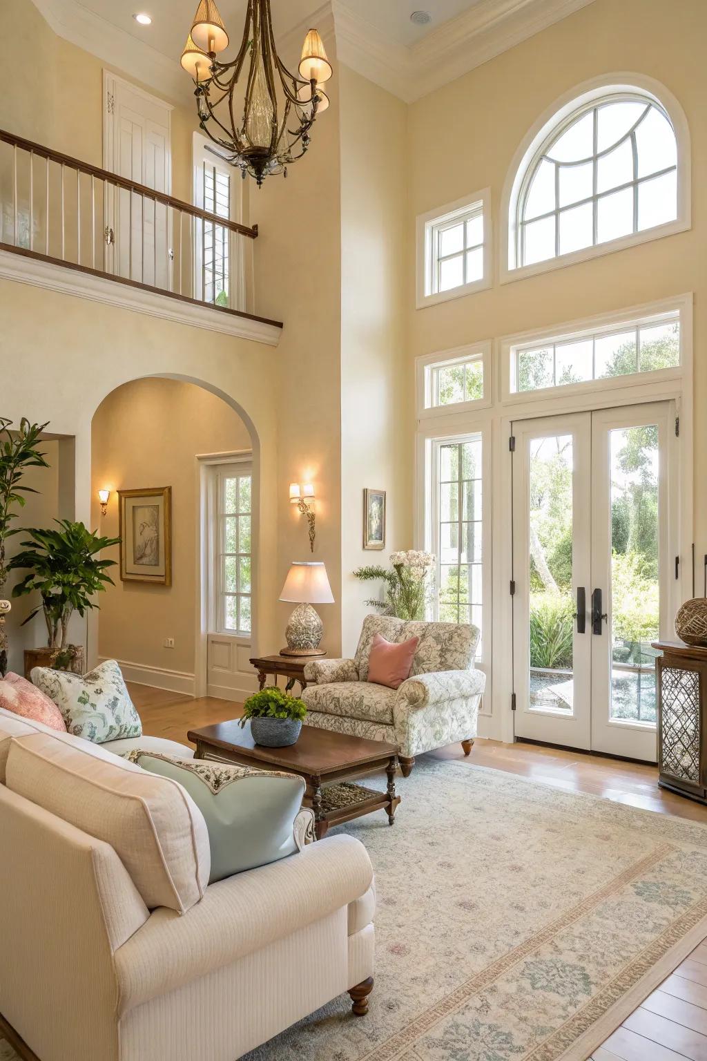 Neutral shades create a revitalizing and spacious ambiance.