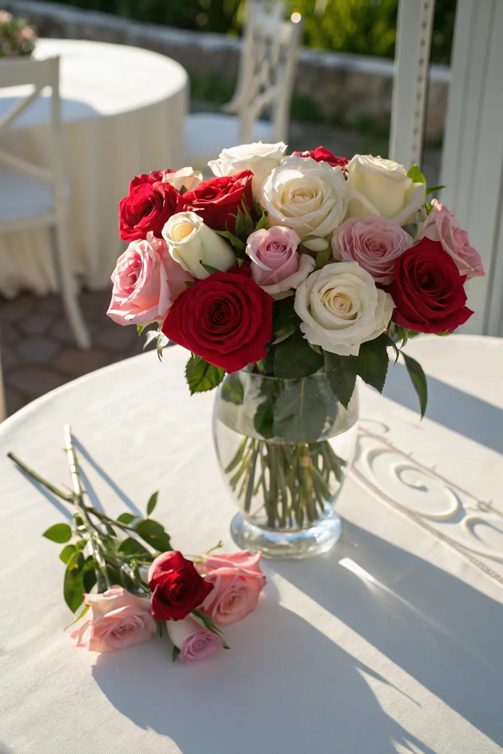 A timeless rose arrangement perfect as a Mother’s Day gift.