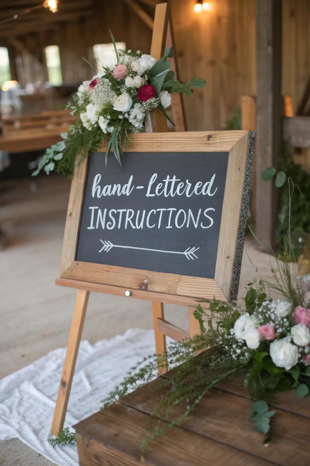 Chalkboard signage brings a country-chic feel to your flower bar.