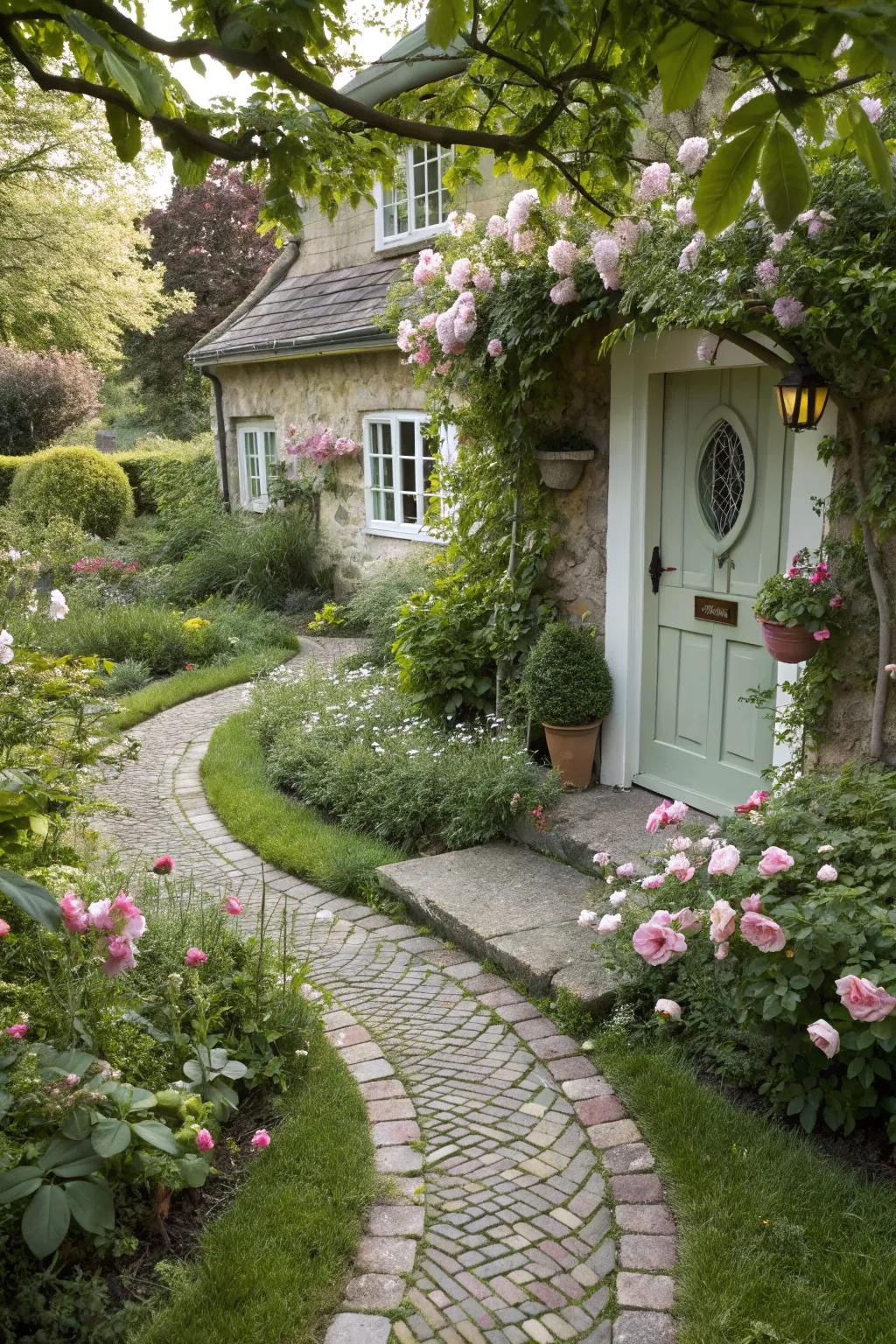 Stone paths offer a friendly welcome to your home.