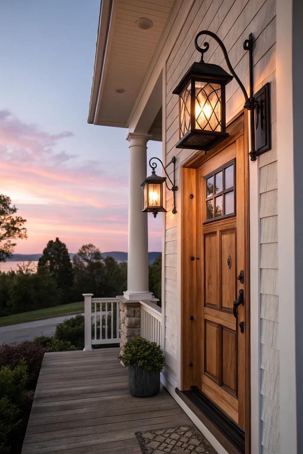 Ageless sophistication with lantern wall sconces.