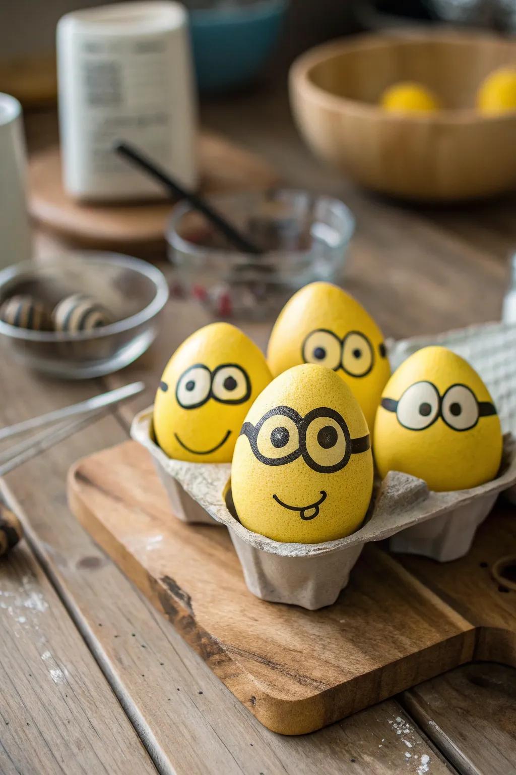 Small Fellow-inspired eggs spreading happiness and fun.