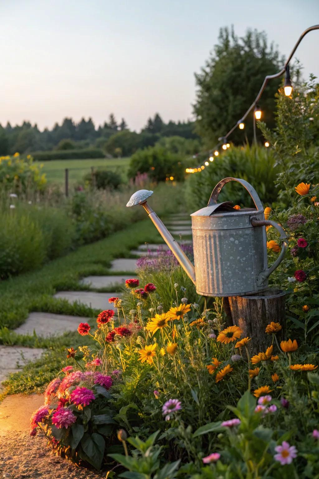 Picture a magical garden scene with a 