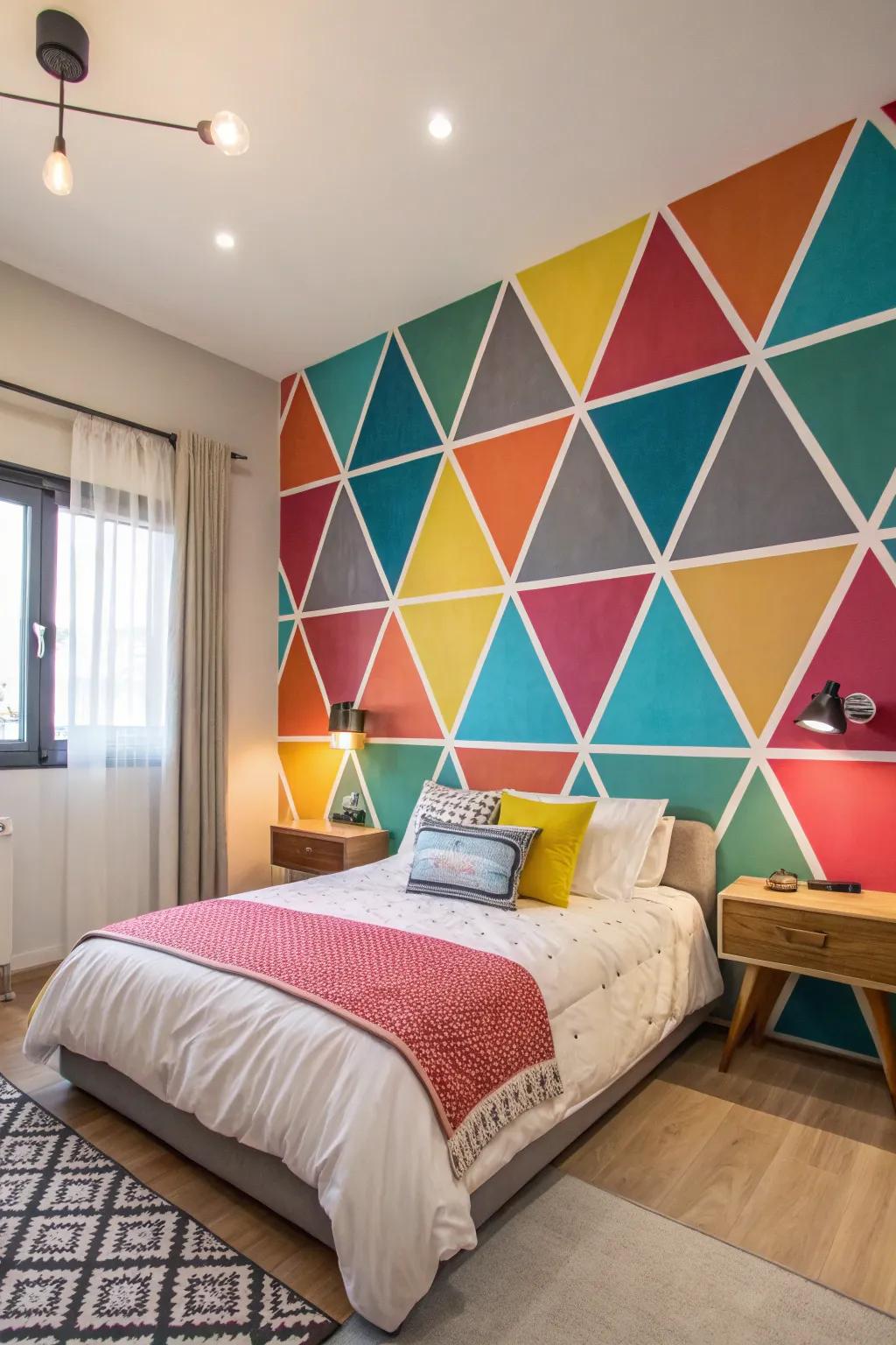 Bring a playful element with striking triangle designs.
