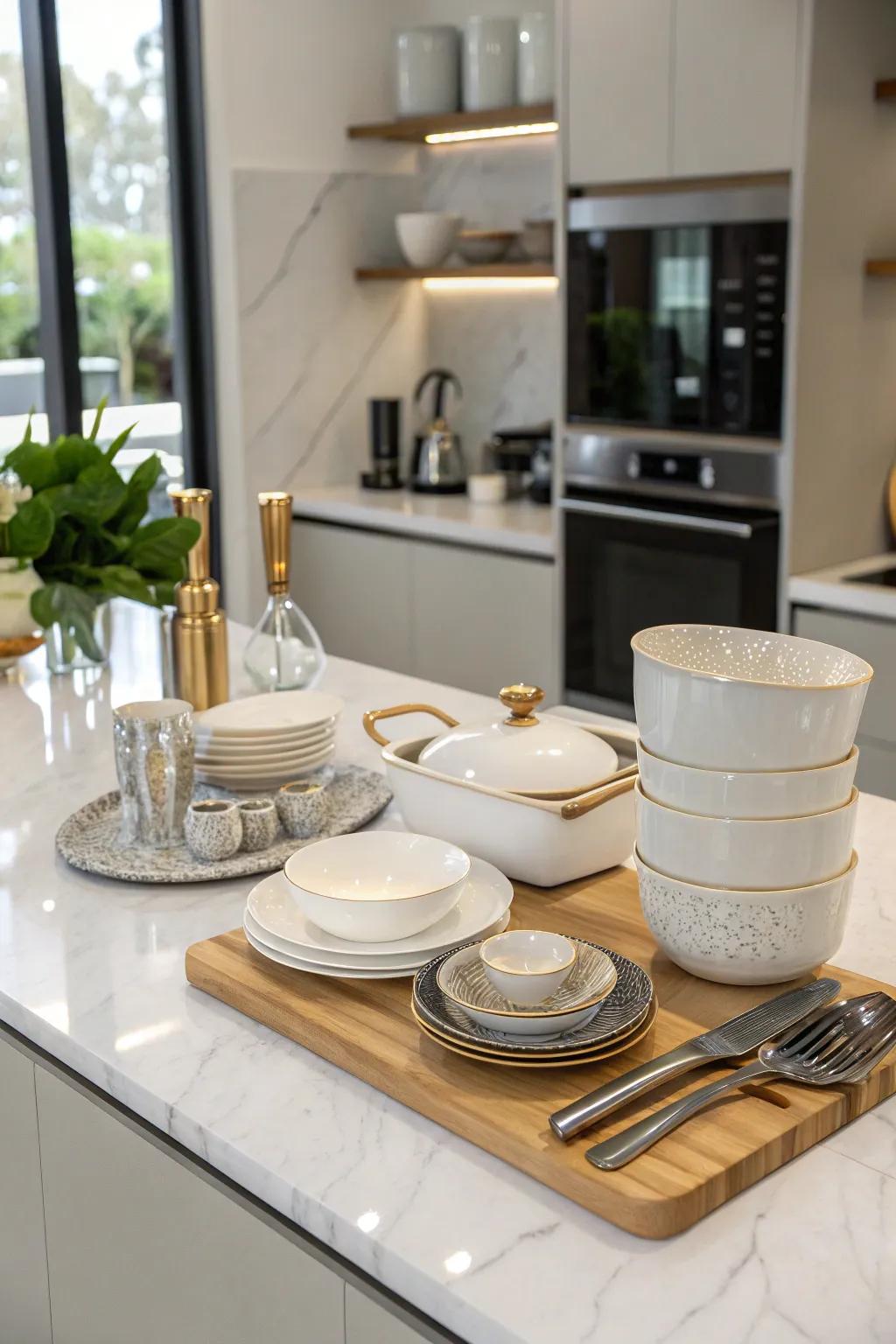 An exquisite cookware set poised to inspire delicious creations.