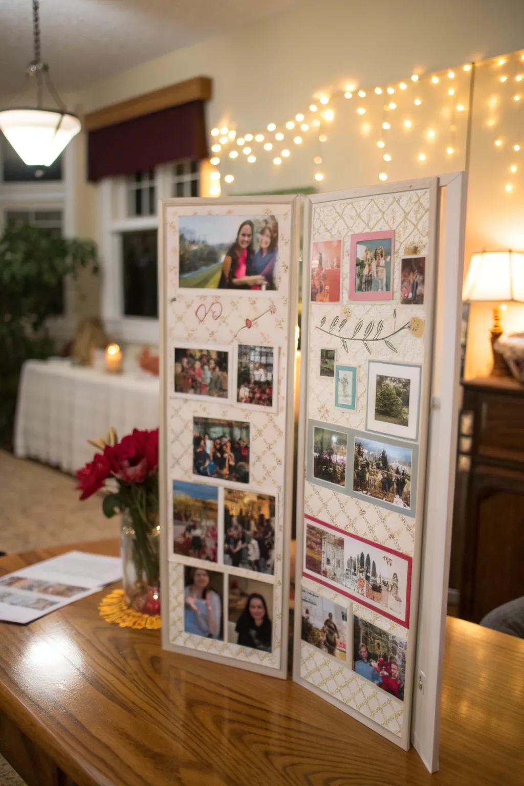A tri-fold board offers generous space for showcasing graduation memories.