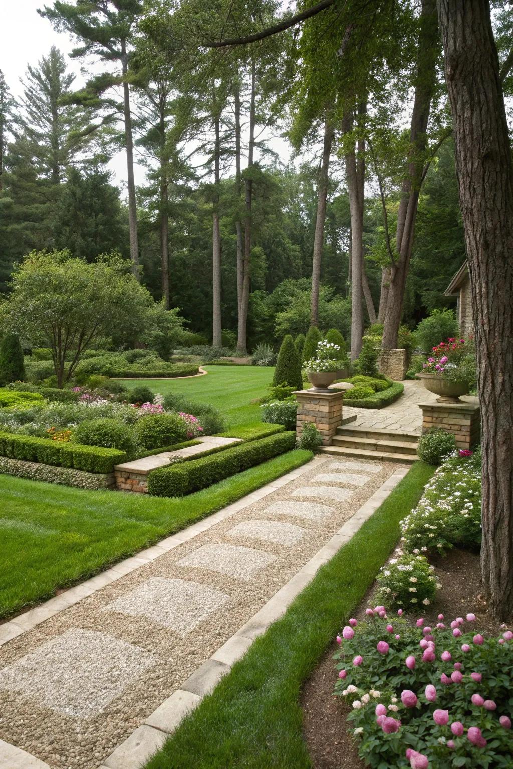 Gravel walkways bring grace and direct movement through your garden.