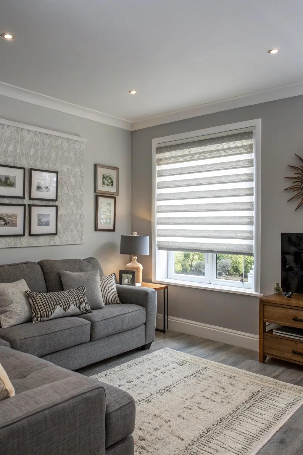 Layering grays crafts an inviting, refined atmosphere.