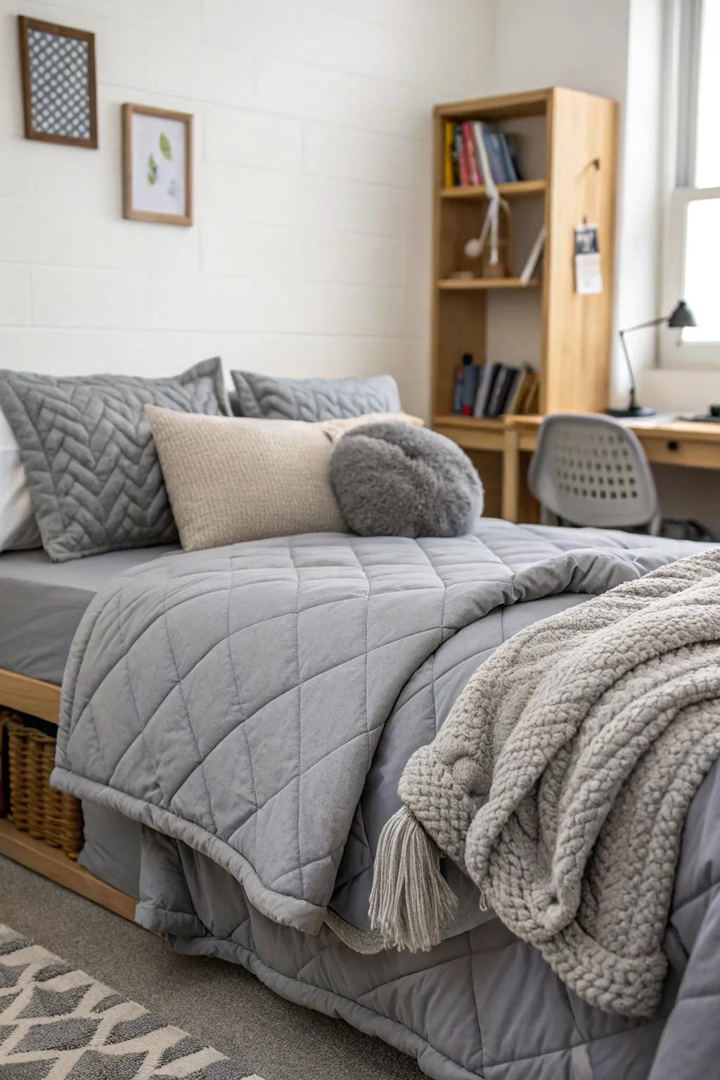 Layering gives your bed that 'jump right in' vibe.