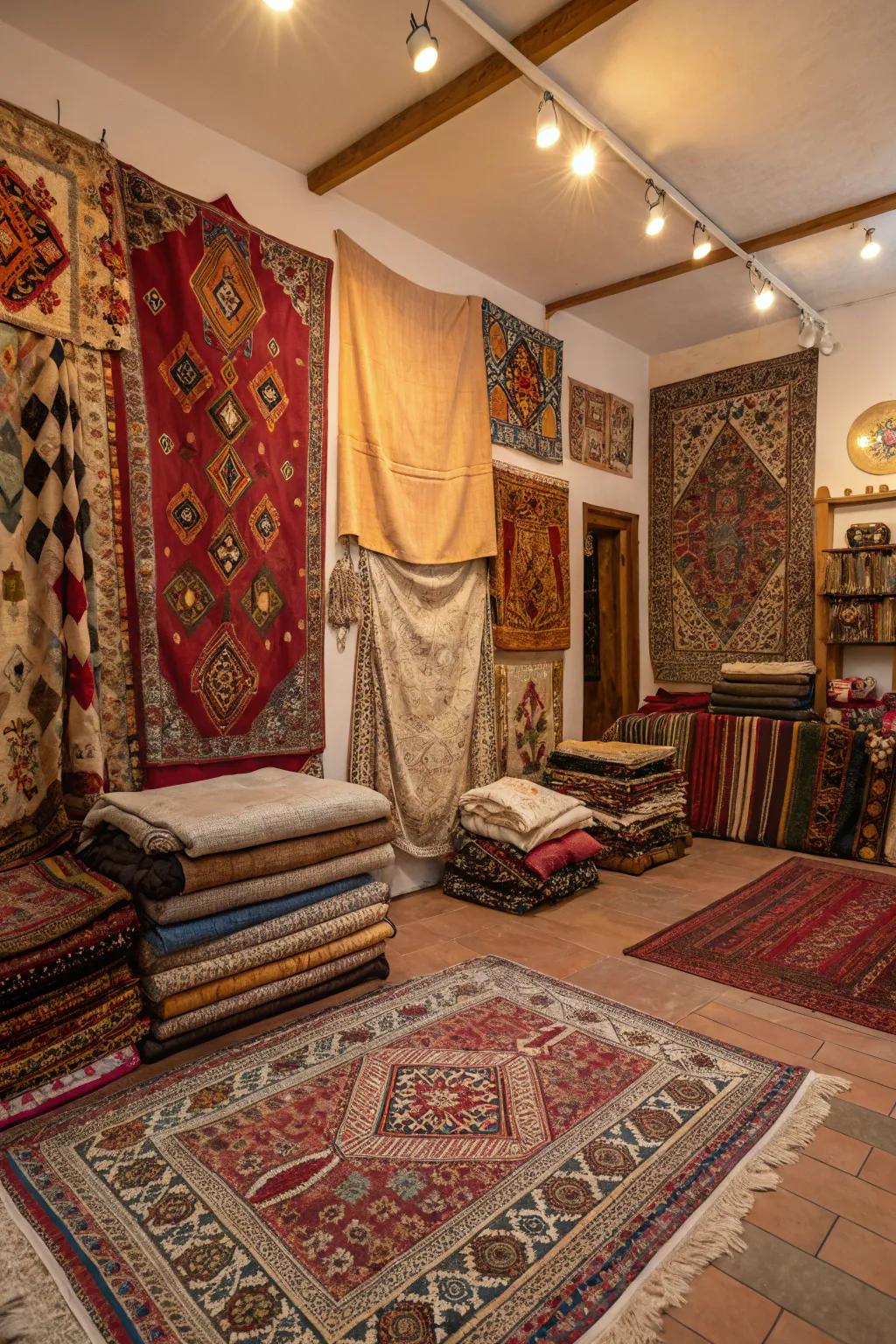 Layering fabrics introduces warmth and texture to any setting.