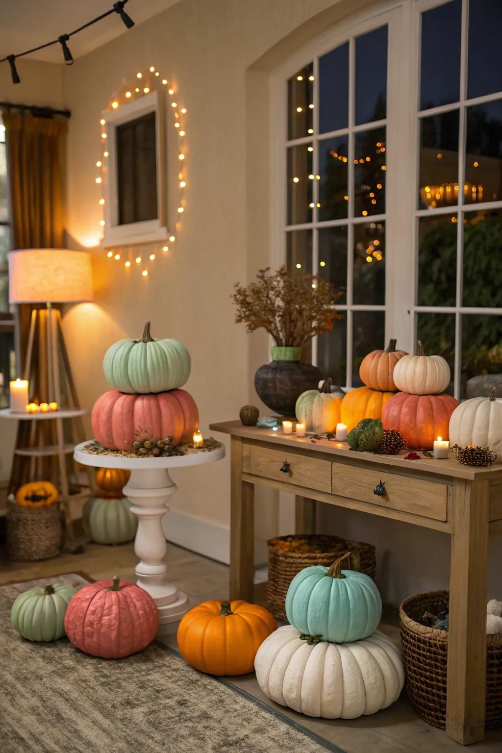 Pumpkins bring a celebratory vibe to any area.
