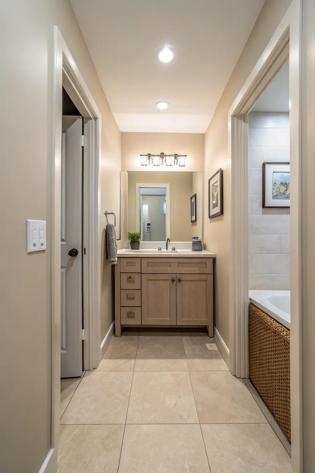 Neutral shades have the ability to make small spaces appear larger and more peaceful.