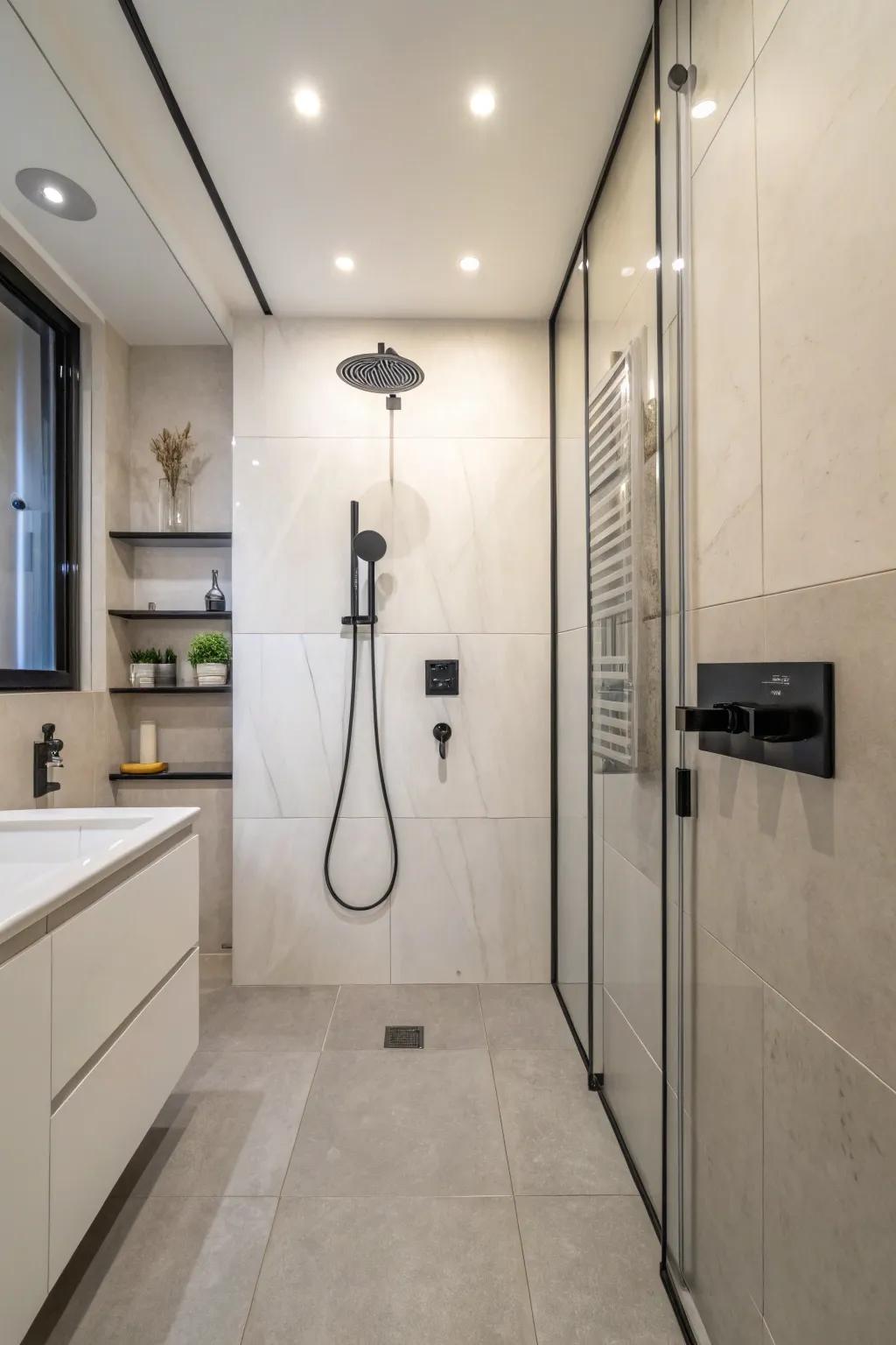 Aqua-sprayer situated across from the controls for easy accessibility.