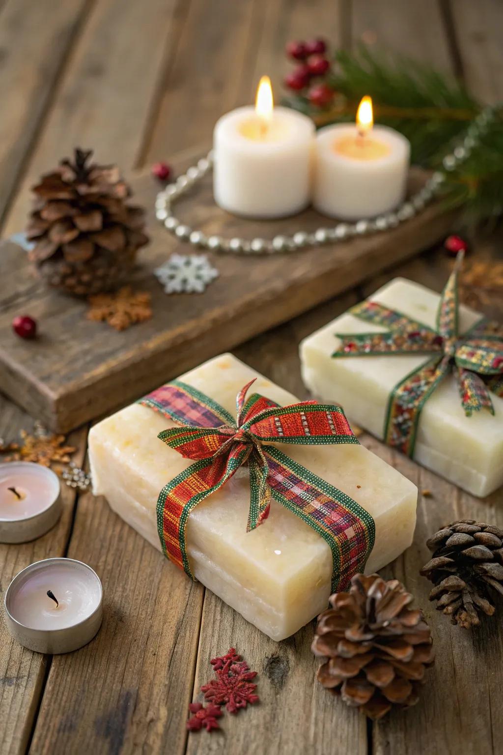 Hand cleanser beautifully wrapped with joyful ribbons