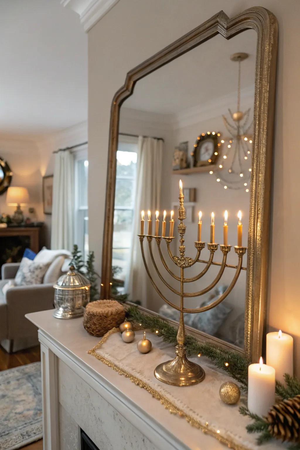 Showcase your menorah as a captivating centerpiece.