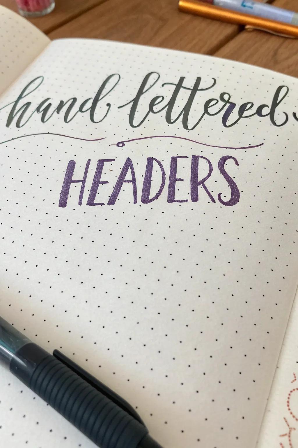 Traditional hand lettering brings a personal element to any title.