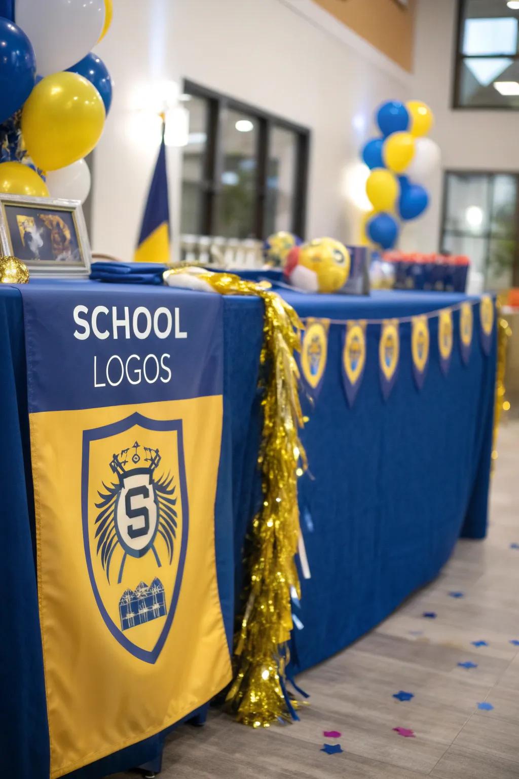 Striking school colors unite for a cohesive and celebratory vibe.