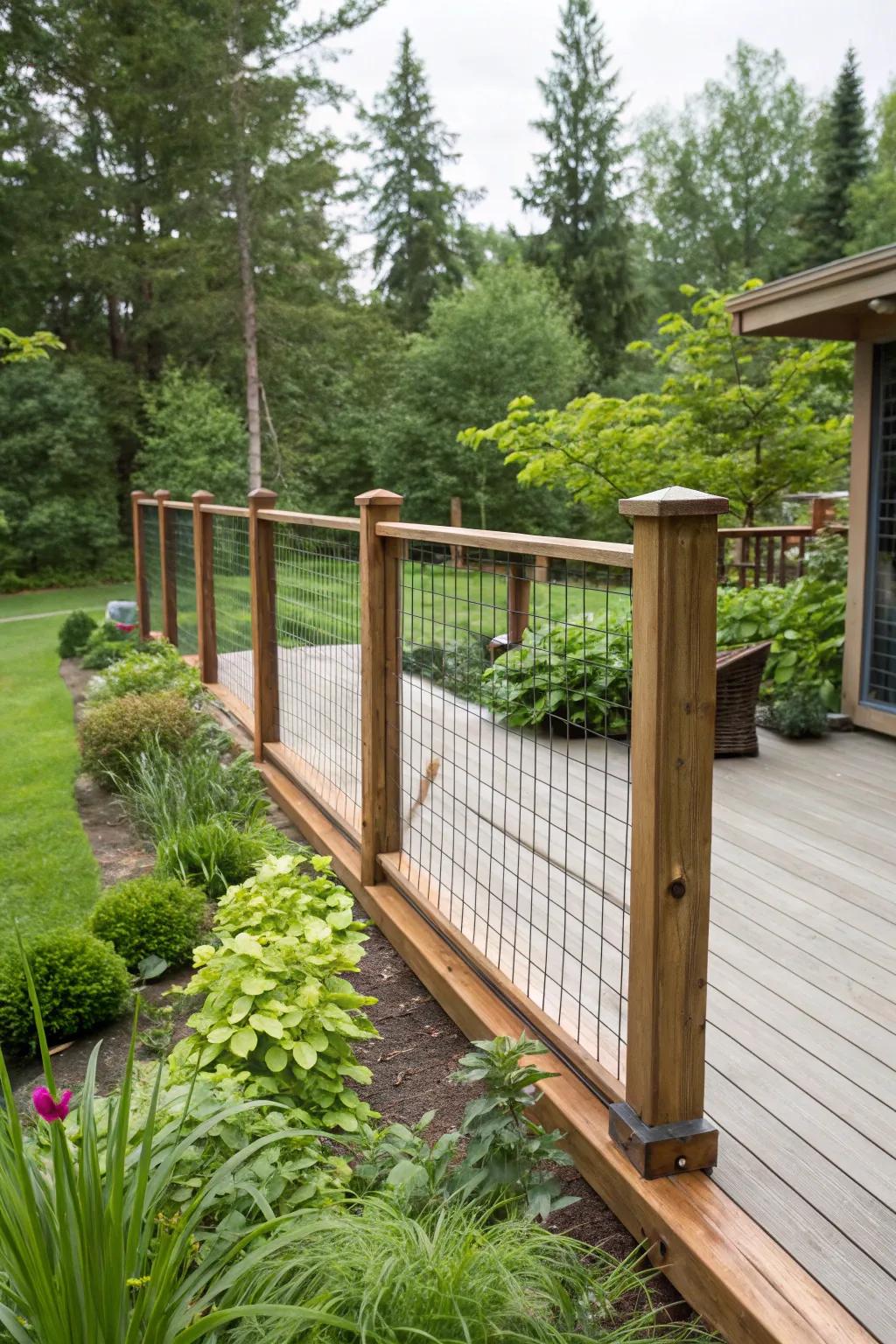 Lumber frames with livestock panels bring down-to-earth charm to any outdoor area.