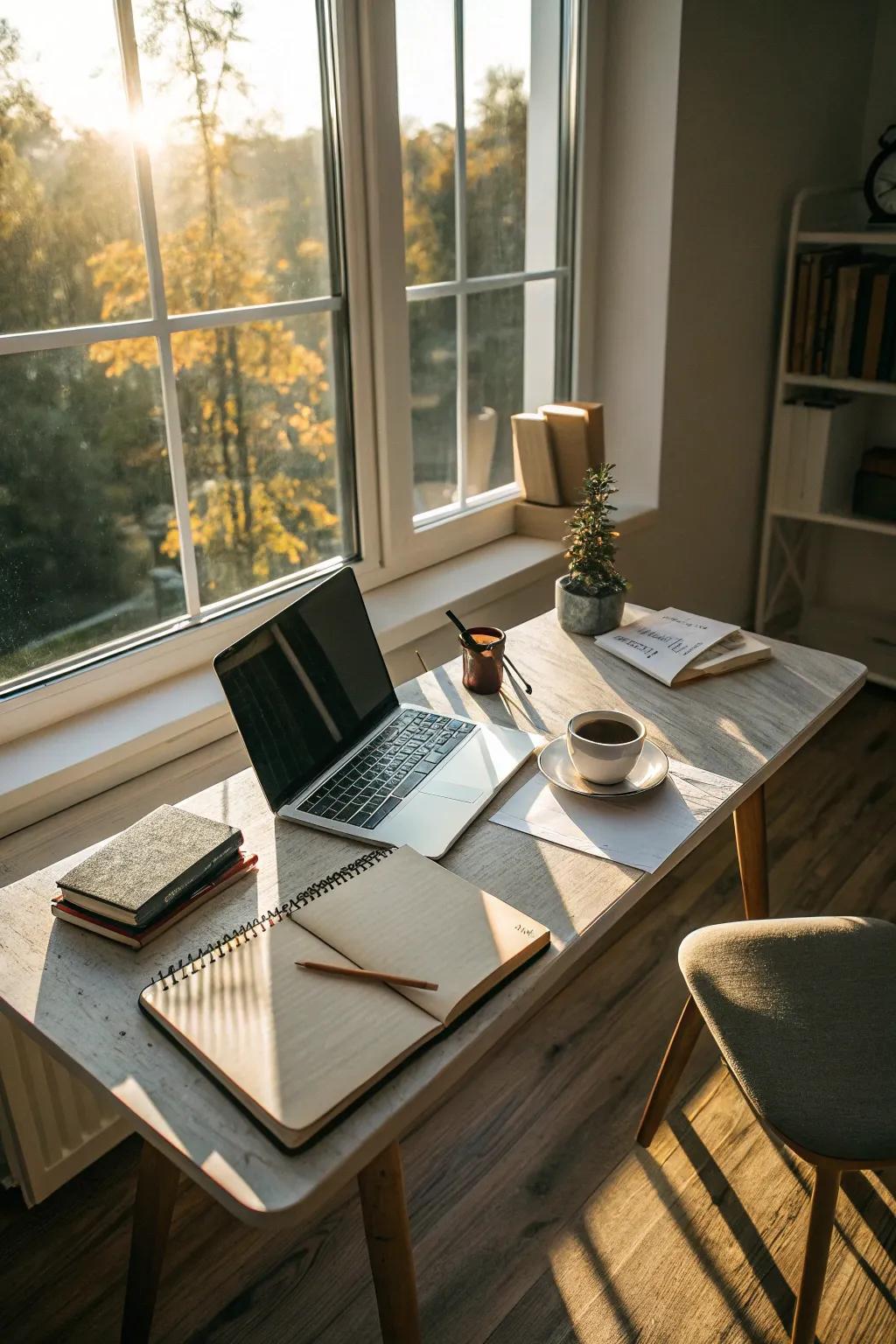 Bask in natural light for a refreshing work environment.