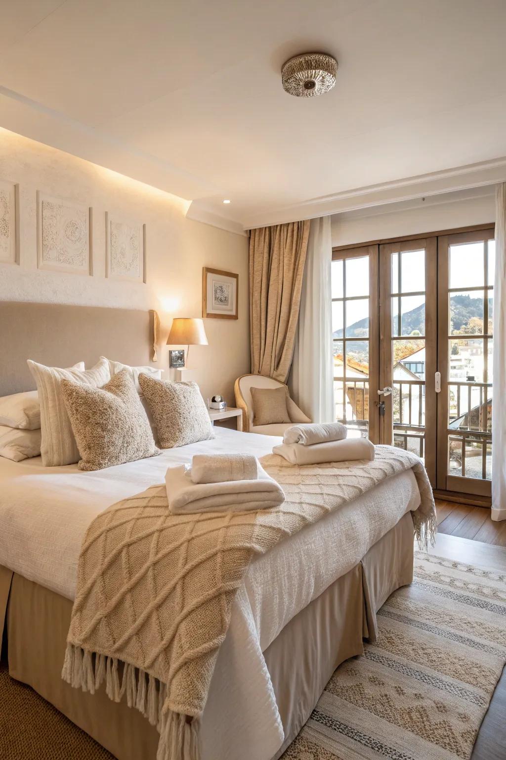 A calming, neutral color scheme can really turn any hotel room into a peaceful escape.