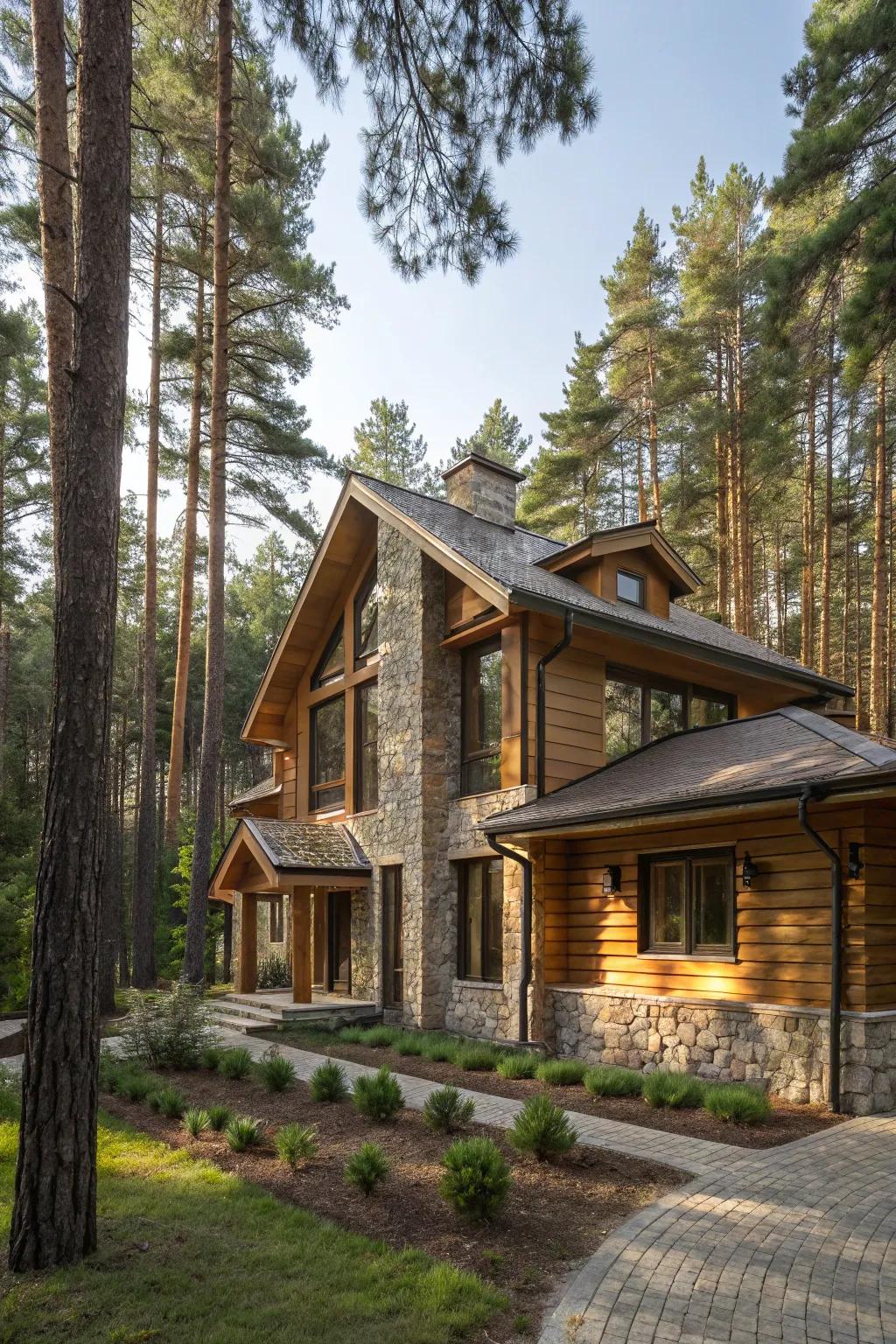 A home designed as a seamless extension of the forest.
