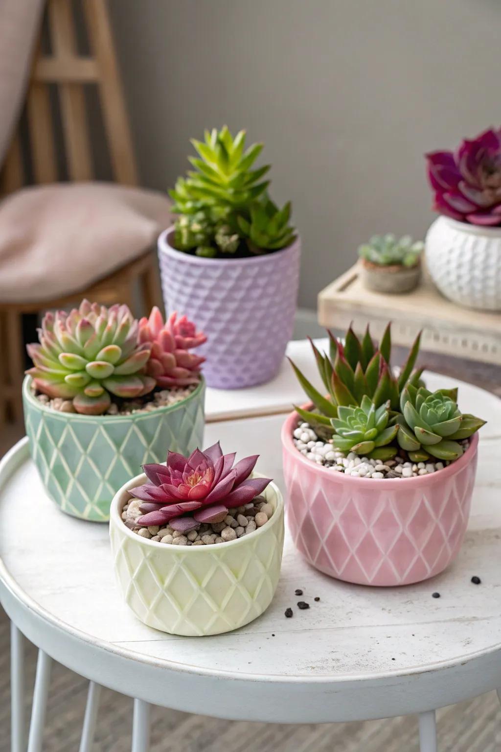 An assortment of lively succulents adds a dash of allure to any setting.