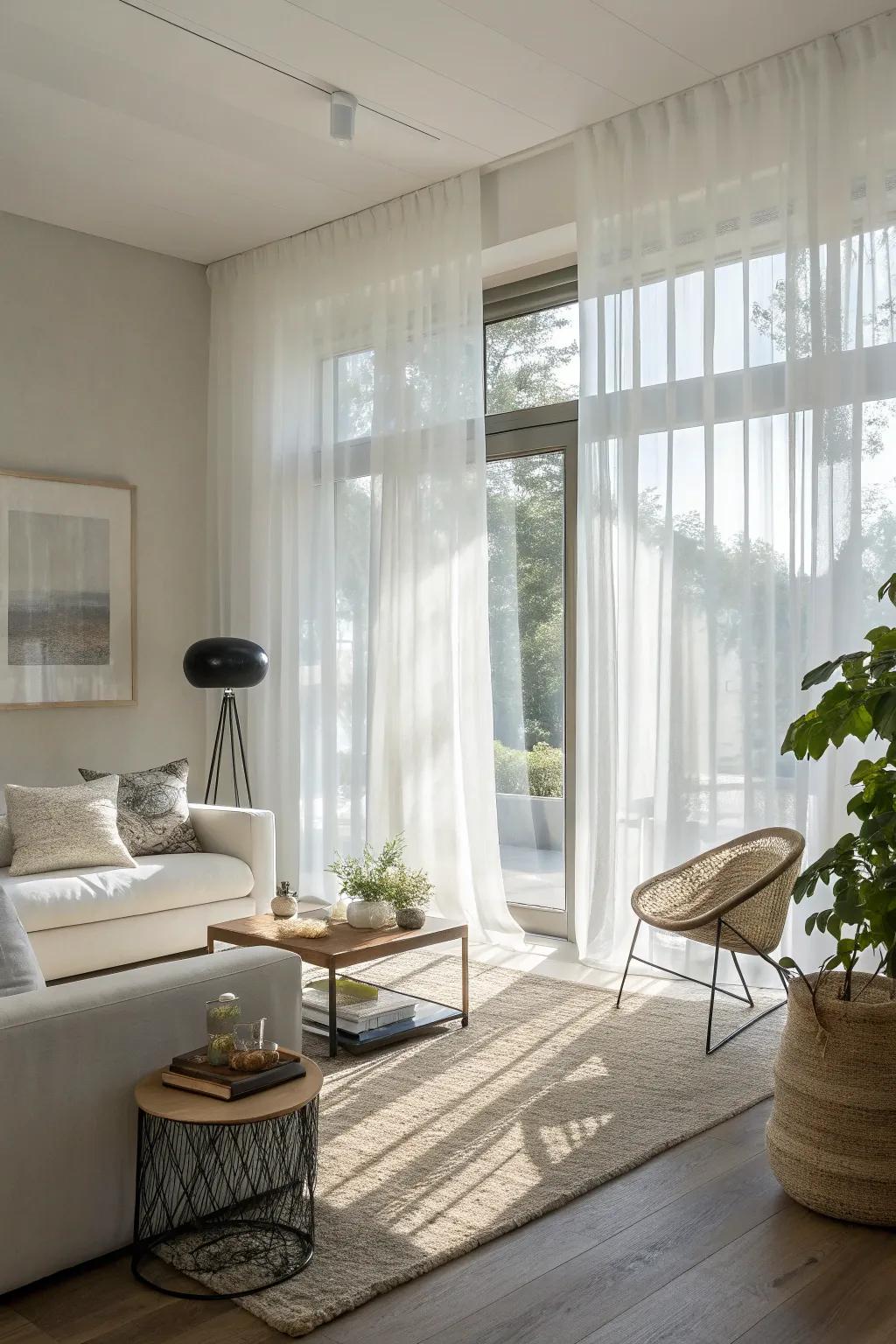 See-through coverings bring a revitalizing atmosphere to any living space.