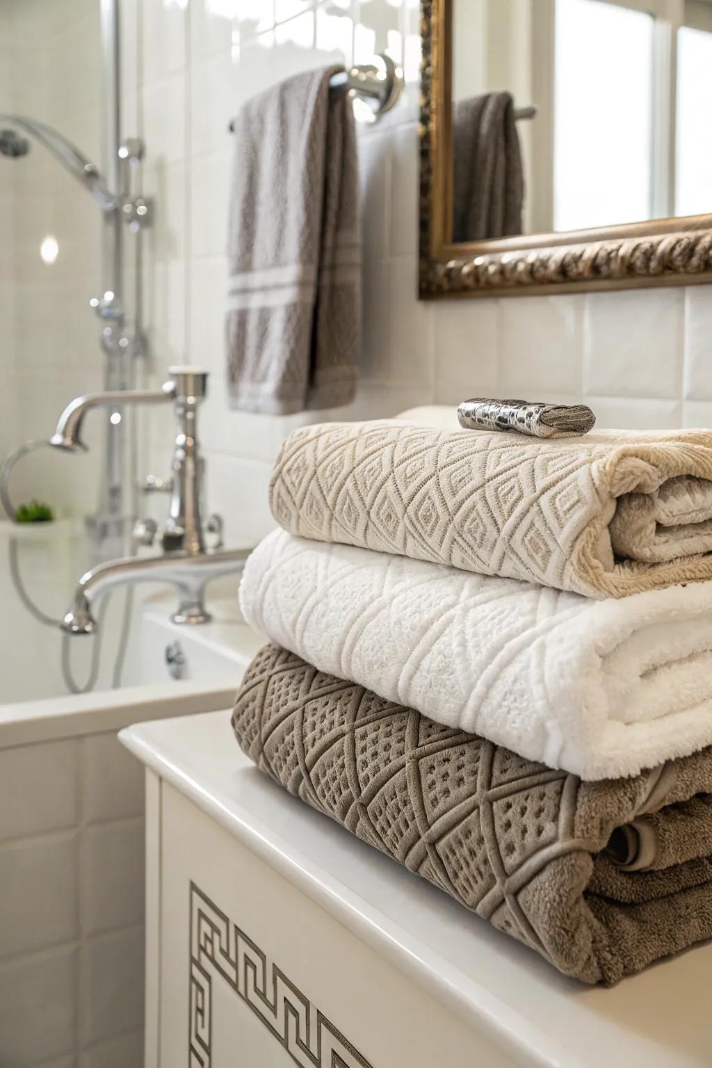 The traditional towel bar is a straightforward, yet chic way to hang your towels.