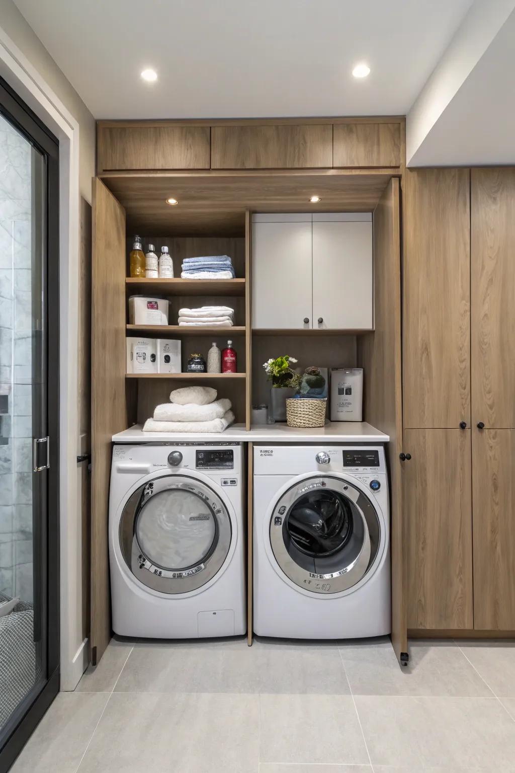 A custom cabinet can magically make your water heater disappear.