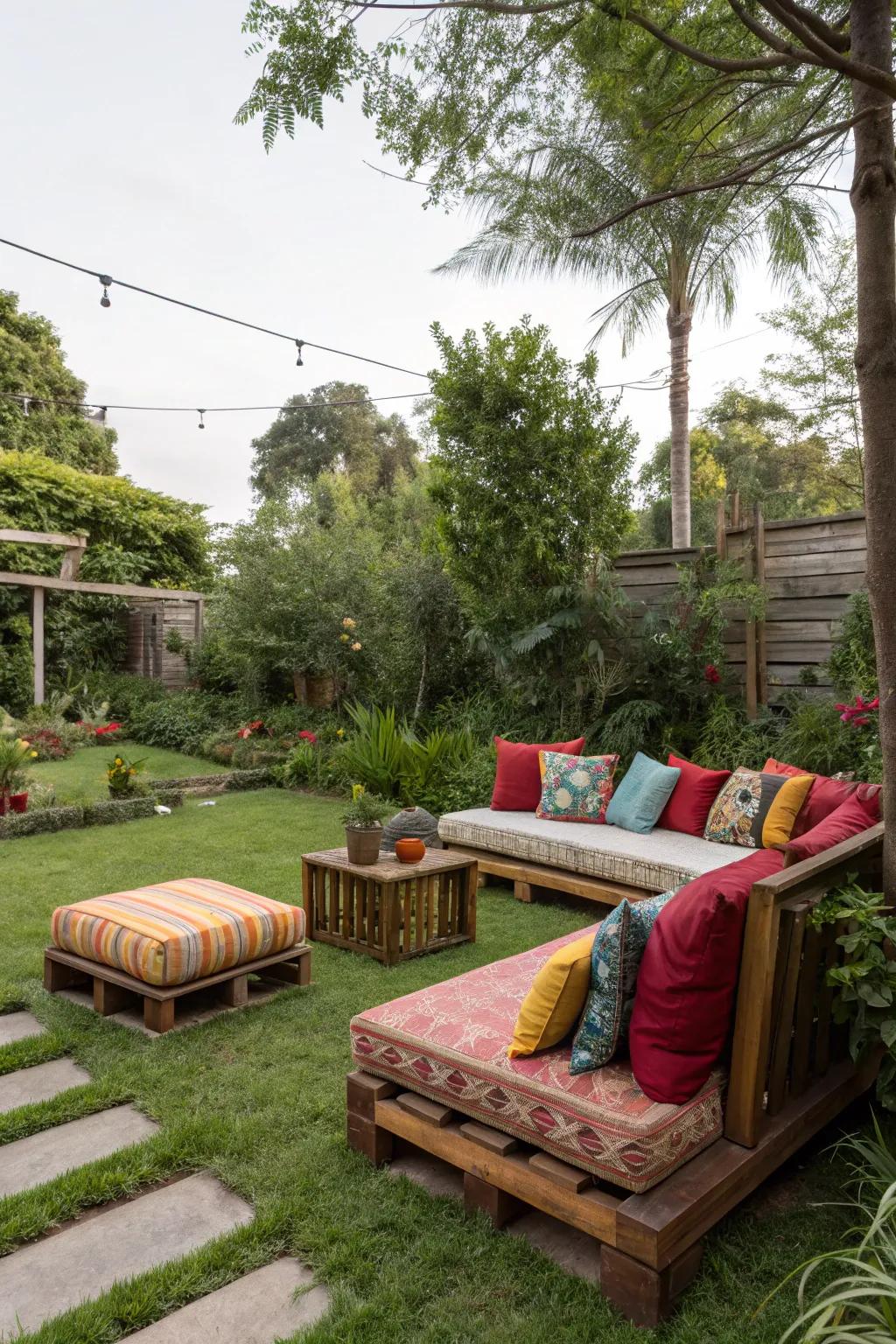 A welcoming seating space with bright cushions encourages you to relax in ultimate style.