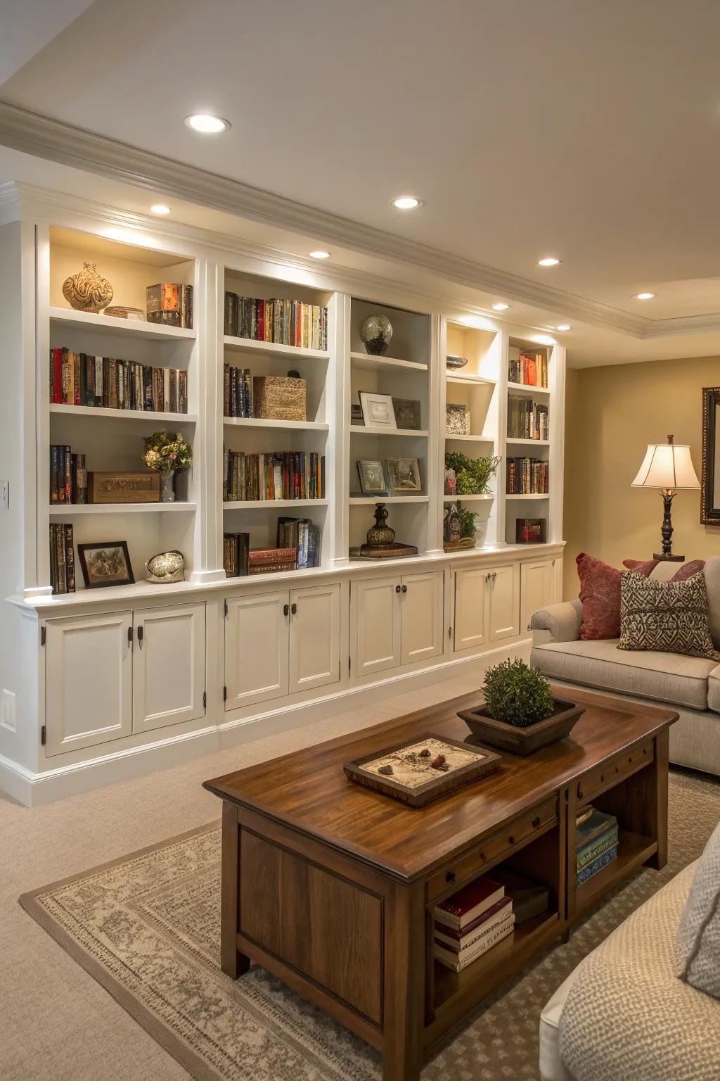 Integrated bookcases transform any space into a book lover's dream.