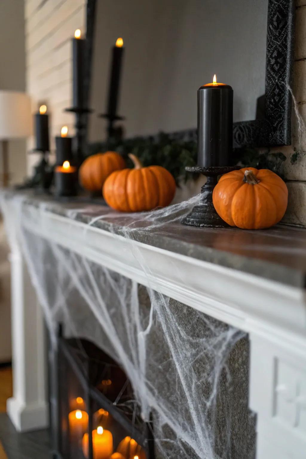 A spooky mantel makeover perfect for Halloween.