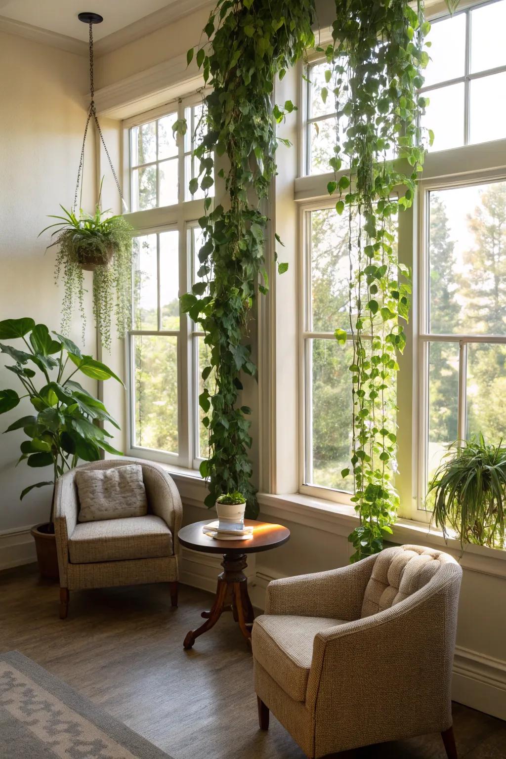 Brighten your living space with a vibrant plant-filled corner.